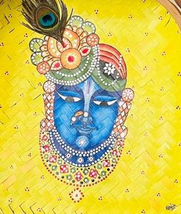 Handmade Shiva Parvati Bamboo Soop Wall Art | Hand
