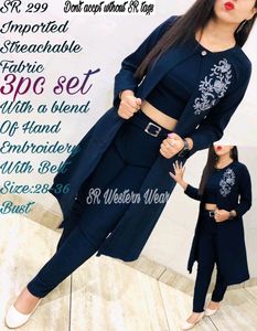 Stylish 3piece Dress with belt for women