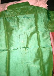 Green Silk Shirt Traditional Kerala Dhoti