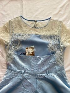 Brand New Origami light blue satin dress