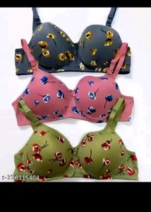 Floral Print Bras - Set of 3