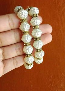 Charming Pearl &amp; Pink Stone Jewellery Set