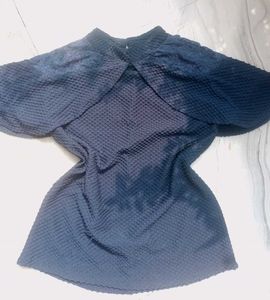 Stylish Textured Navy Blue Top