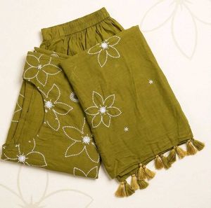 Olive Green Embroidered Kurta