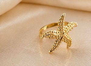 Golden Starfish Ring