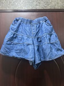 Denim Tiered Skirt