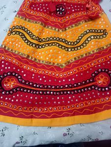 Yellow And Red Colour Radha Rani Dress