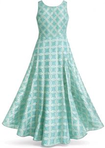 Beautiful Teal Ethnic Gown and also has it's pant