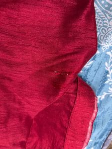 Vibrant Floral Print Red Saree with Blouse