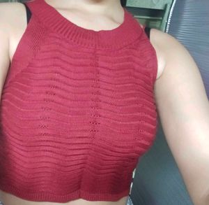Chic Knit burgundy Tank Top