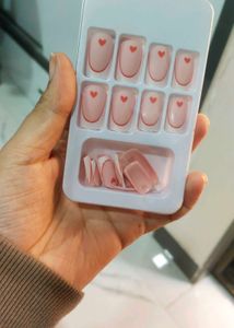 Cute Pink Heart Press-On Nails
