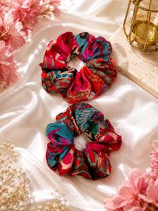 Vibrant Boho Scrunchies - Set of 2