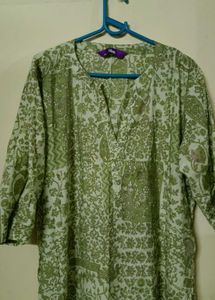 Green Printed Kurta
