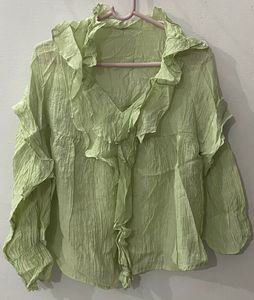 Ruffled Green Top