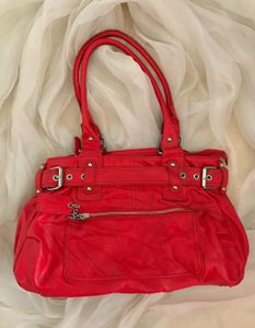 Chic Red Leather Handbag