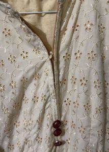 Elegant Embroidered Chikankari Gown