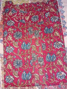Red Floral Print Cotton Kurti