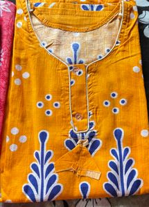Cotton Button down Yellow Nighty
