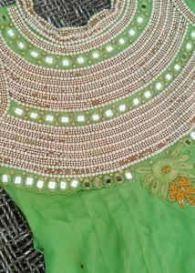 Jarkan And White Paurl Embroidery Gawn With Chunni