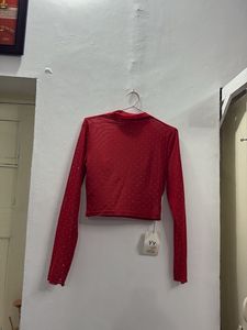 Sparkly Mesh Long Sleeve Top