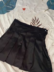 Black Pleated Mini Skirt