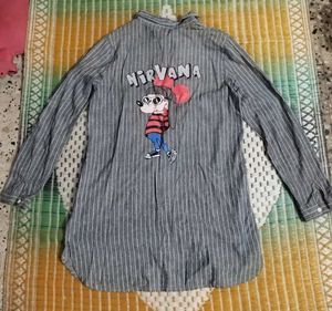 Striped Nirvana Button-Up Shirt