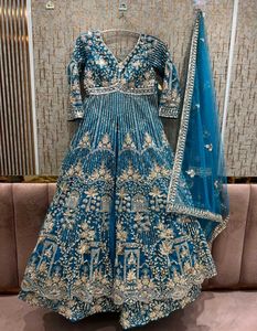 Designer Teal Embellished Lehenga Choli