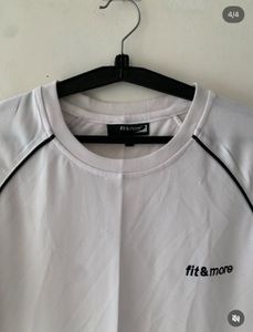 Men's White T-Shirt with Black Piping