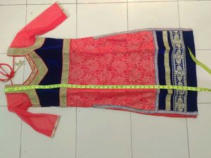 Designer net and velvet kurti