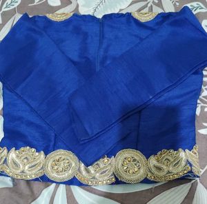 Royal Blue Embroidered Blouse