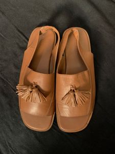 Nappa Dori Handcrafted Tan Leather Tassel Sandals