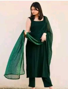 Elegant Green Kurta Set with Dupatta