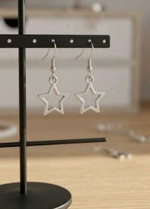 Silver Star Dangle Earrings (pck of 2 pairs