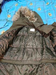Olive Green Fur Hooded Winter Parka