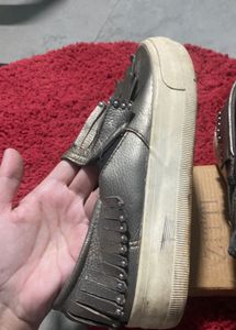 RENBEN Silver Fringe Slip-On Shoes