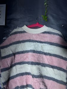 Cozy Striped Fuzzy Sweater