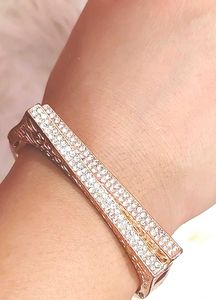 Elegant Rose Gold Tone Bangle Bracelet