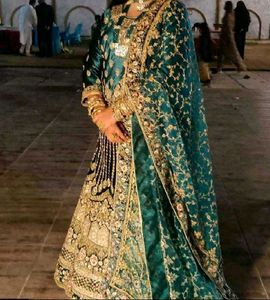 Embroidered Emerald Green Lehenga Choli