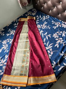 Brown Silk Paithani Saree with blouse
