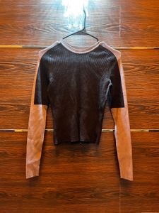 Chic Ribbed Knit Colorblock Sweater