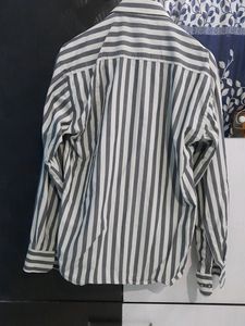 Grey Stripes Linen Shirt
