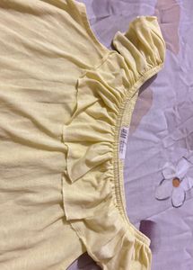 Chic Yellow off shoulder Ruffled Tank Top