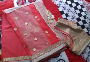 Beautiful Red Color Heavy Saree