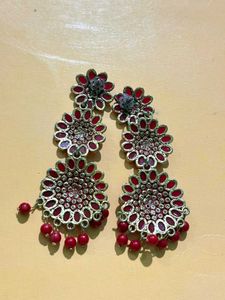 Stunning Red Ethnic Earrings