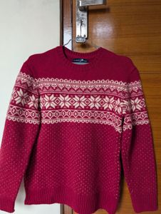 Red Maroon Patterned Sweater