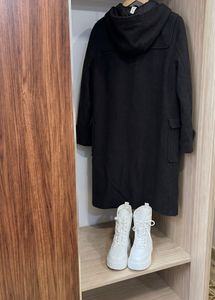 Cozy Black TRENCH COAT with Hood