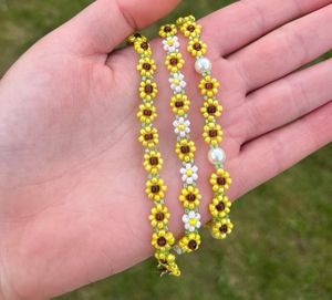 Sunflower Beaded Bracelet Set - Pack Of 5