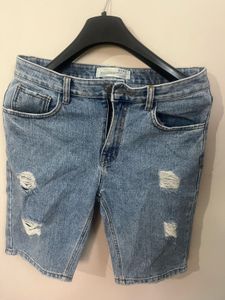 Distressed Denim Shorts