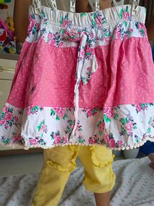 Pink Floral Girls Skirt