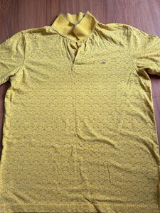Men's Yellow Geometric Polo Shirt